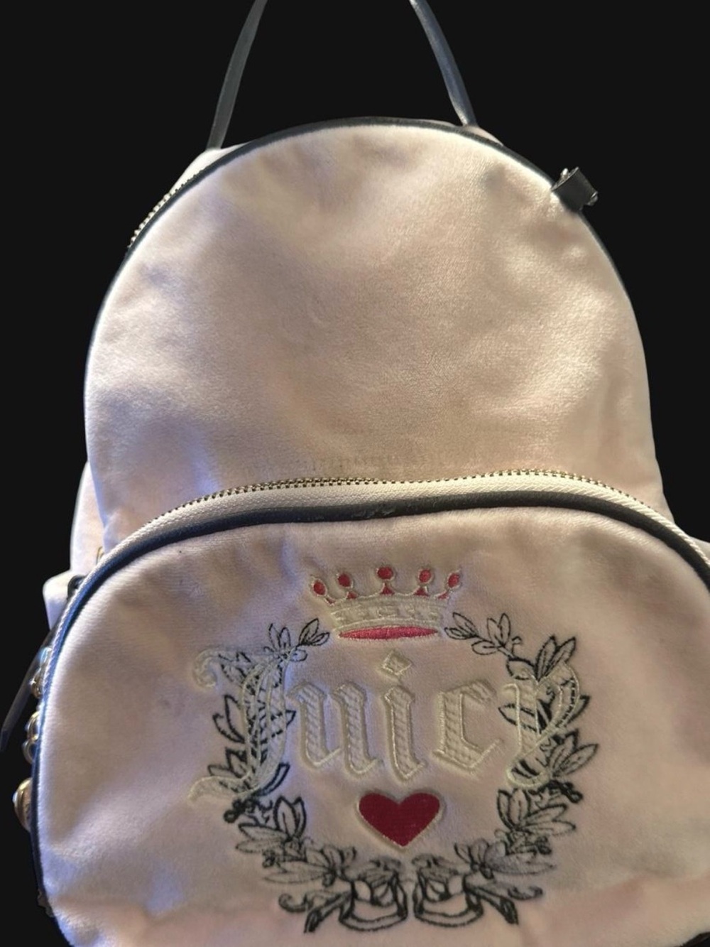 Juicy Couture Blush Pink Embroidered Crest Mini Backpack